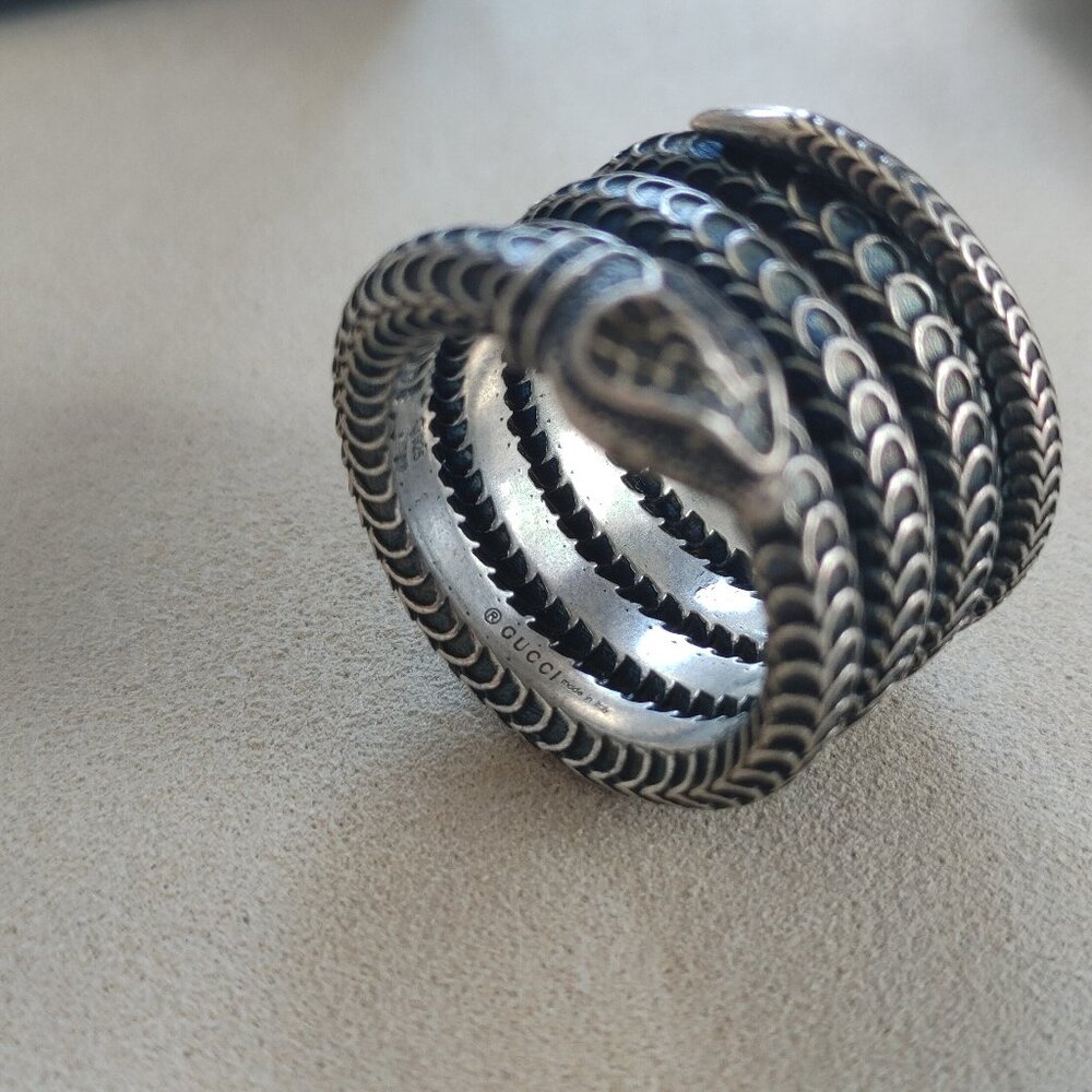 Gucci Garden Snake Wrap ring 925 Sterling Silver size US 7.5 - Picture 6 of 15